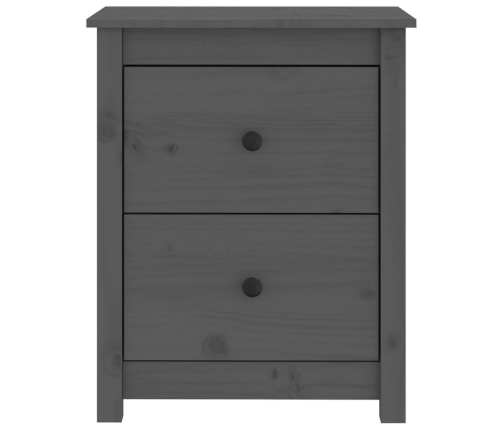 vidaXL Mesitas de noche 2 uds madera maciza de pino gris 50x35x61,5 cm