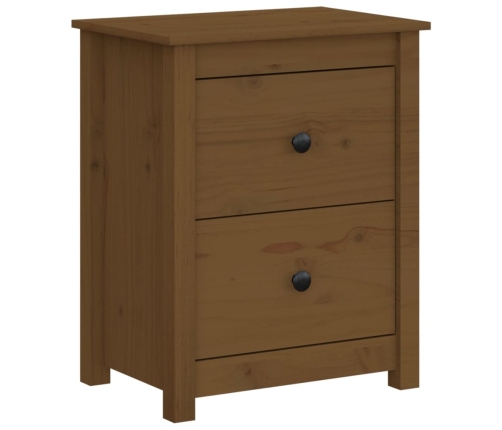 Mesita de noche madera maciza de pino marrón miel 50x35x61,5 cm