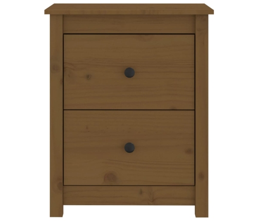 Mesita de noche madera maciza de pino marrón miel 50x35x61,5 cm