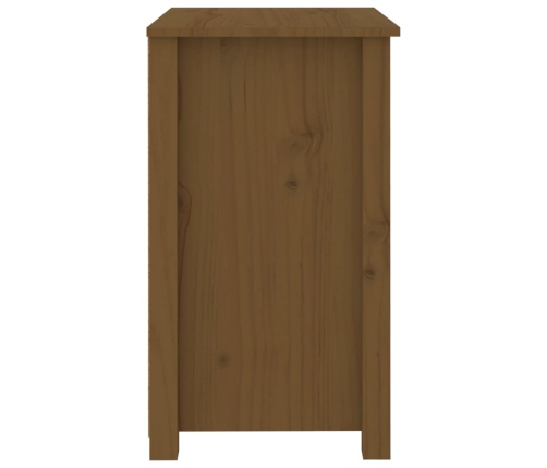 Mesita de noche madera maciza de pino marrón miel 50x35x61,5 cm