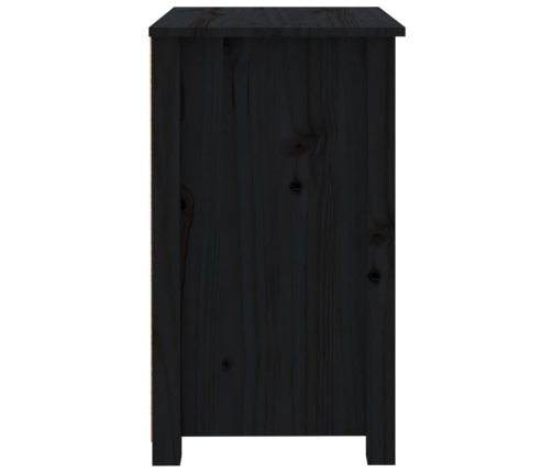 vidaXL Mesita de noche madera maciza de pino negra 50x35x61,5 cm