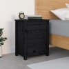 vidaXL Mesita de noche madera maciza de pino negra 50x35x61,5 cm