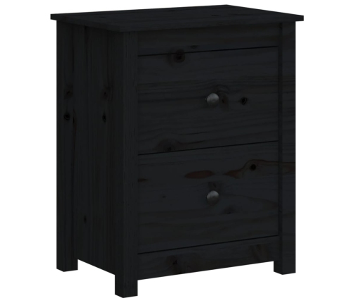 vidaXL Mesitas de noche 2 uds madera maciza de pino negra 50x35x61,5cm