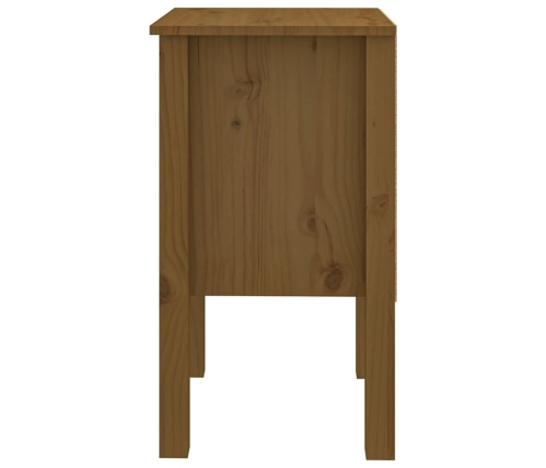 Mesita de noche madera maciza de pino marrón miel 40x35x61,5 cm