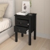 Mesita de noche madera maciza de pino negro 40x35x61,5 cm