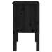 Mesita de noche madera maciza de pino negro 40x35x61,5 cm