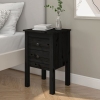 Mesita de noche madera maciza de pino negro 40x35x61,5 cm