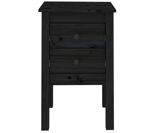 Mesitas de noche 2 uds madera maciza de pino negro 40x35x61,5cm