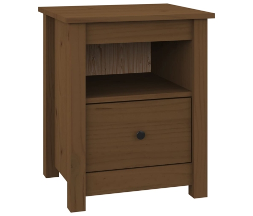 vidaXL Mesita de noche madera maciza de pino marrón miel 40x35x49 cm