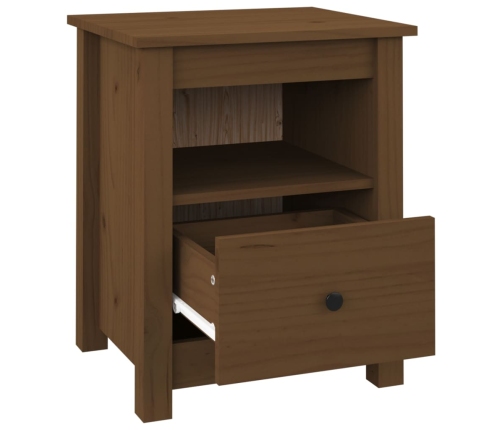 vidaXL Mesita de noche madera maciza de pino marrón miel 40x35x49 cm