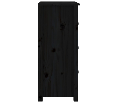 Aparador de madera maciza de pino negro 70x35x80 cm