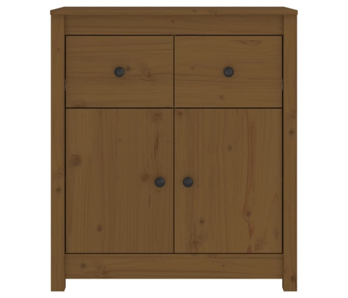 Aparador de madera maciza de pino marrón miel 70x35x80 cm