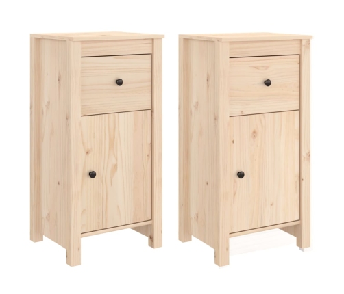 Aparadores 2 uds madera maciza de pino 40x35x80 cm