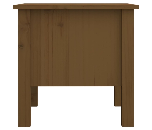 Mesa auxiliar de madera maciza de pino marrón miel 40x40x39 cm