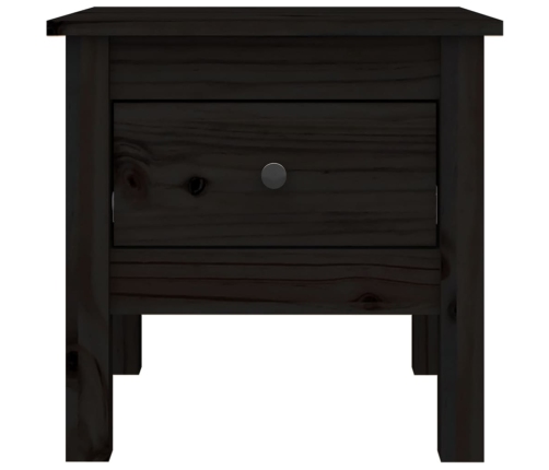 vidaXL Mesa auxiliar de madera maciza de pino negro 40x40x39 cm