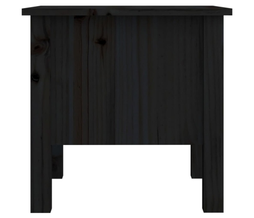 Mesa auxiliar de madera maciza de pino negro 40x40x39 cm