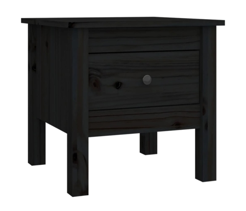 Mesa auxiliar 2 uds de madera maciza de pino negro 40x40x39 cm