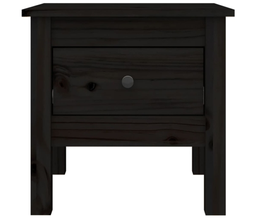 Mesa auxiliar 2 uds de madera maciza de pino negro 40x40x39 cm