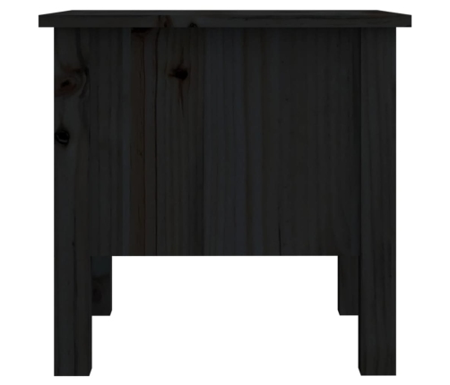 Mesa auxiliar 2 uds de madera maciza de pino negro 40x40x39 cm