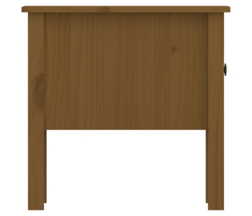 vidaXL Mesa auxiliar de madera maciza de pino marrón miel 50x50x49 cm