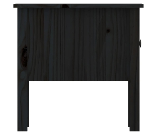 Mesa auxiliar 2 uds de madera maciza de pino negro 50x50x49 cm