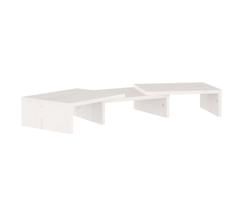 Soporte de monitor madera maciza de pino blanco 60x24x10,5 cm