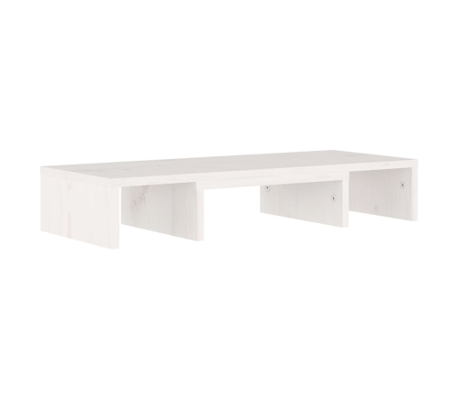 Soporte de monitor madera maciza de pino blanco 60x24x10,5 cm