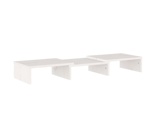 Soporte de monitor madera maciza de pino blanco 60x24x10,5 cm