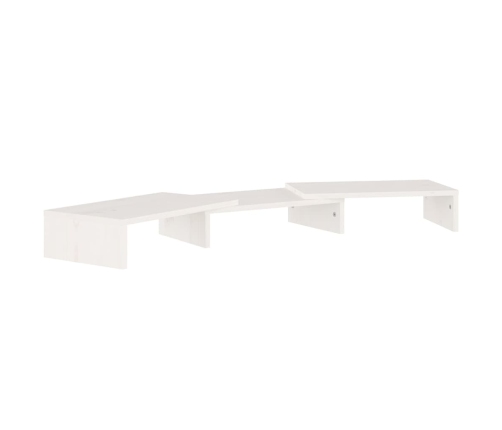 vidaXL Soporte de monitor madera maciza de pino blanco 80x24x10,5 cm