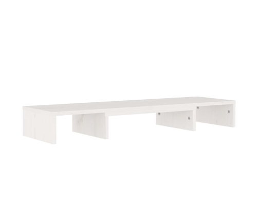 vidaXL Soporte de monitor madera maciza de pino blanco 80x24x10,5 cm