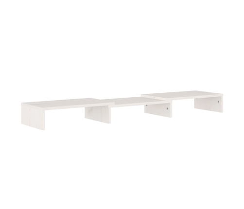 vidaXL Soporte de monitor madera maciza de pino blanco 80x24x10,5 cm