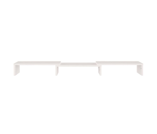 vidaXL Soporte de monitor madera maciza de pino blanco 80x24x10,5 cm