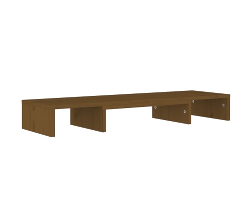 vidaXL Soporte de monitor madera maciza pino marrón miel 80x24x10,5 cm