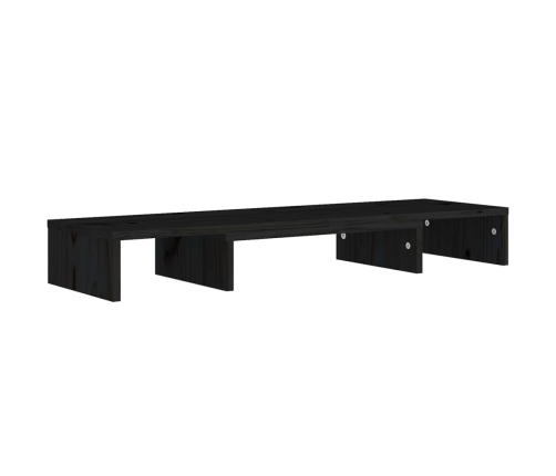 vidaXL Soporte de monitor madera maciza de pino negro 80x24x10,5 cm