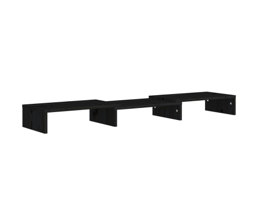 vidaXL Soporte de monitor madera maciza de pino negro 80x24x10,5 cm