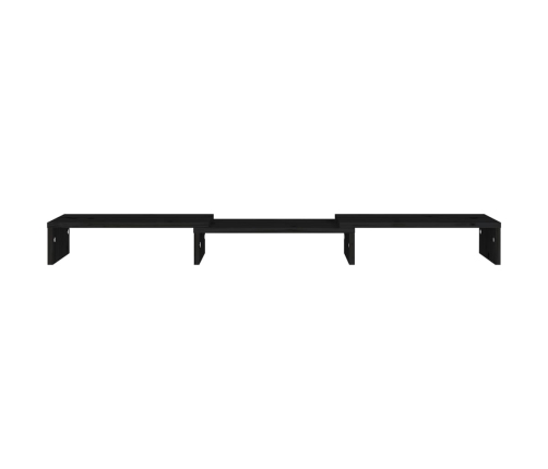 vidaXL Soporte de monitor madera maciza de pino negro 80x24x10,5 cm