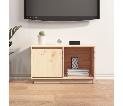 Mueble de TV de madera maciza de pino 74x35x44 cm