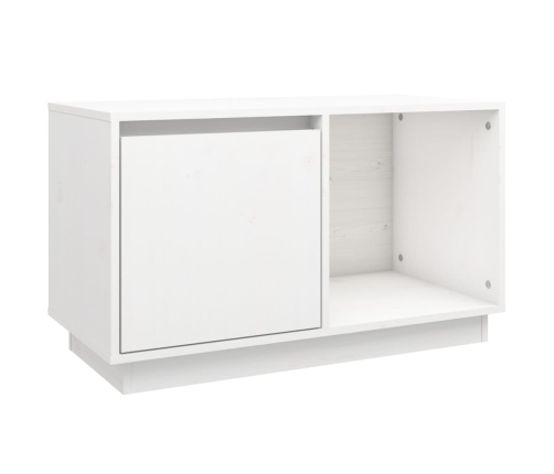 Mueble para TV de madera maciza de pino blanco 74x35x44 cm