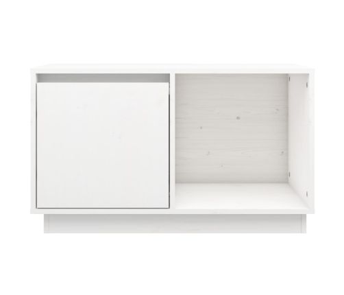 Mueble para TV de madera maciza de pino blanco 74x35x44 cm