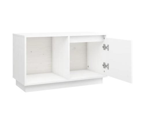 Mueble para TV de madera maciza de pino blanco 74x35x44 cm