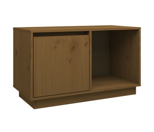 Mueble de TV madera maciza de pino marrón miel 74x35x44 cm