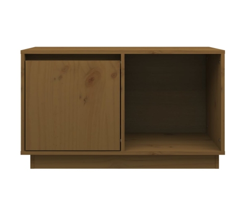 Mueble de TV madera maciza de pino marrón miel 74x35x44 cm