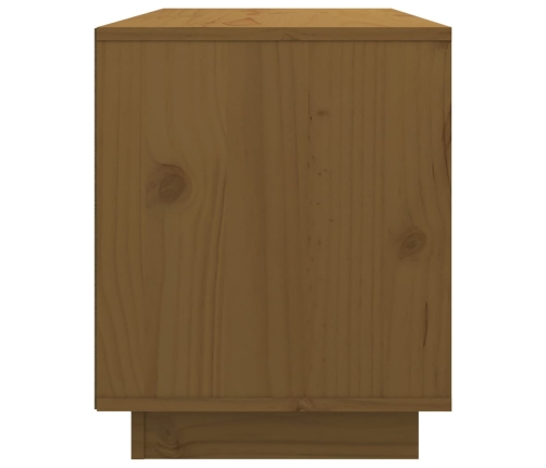 Mueble de TV madera maciza de pino marrón miel 74x35x44 cm