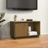 Mueble de TV madera maciza de pino marrón miel 74x35x44 cm