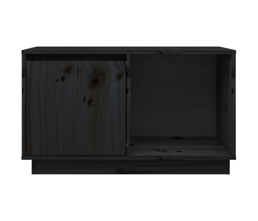 Mueble de TV de madera maciza de pino negro 74x35x44 cm