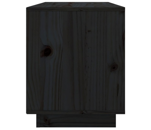 Mueble de TV de madera maciza de pino negro 74x35x44 cm