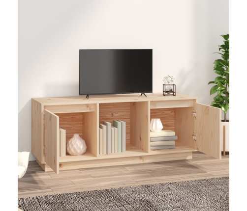 Mueble de TV de madera maciza de pino 110,5x35x44 cm