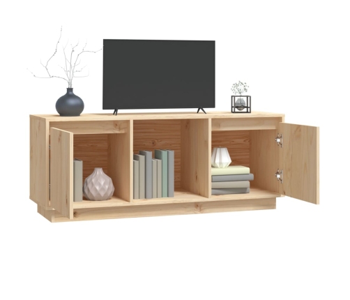 Mueble de TV de madera maciza de pino 110,5x35x44 cm