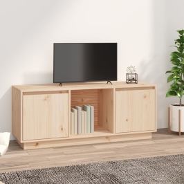 Mueble de TV de madera maciza de pino 110,5x35x44 cm