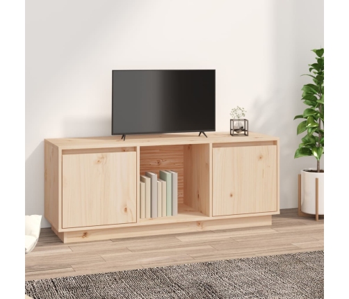 Mueble de TV de madera maciza de pino 110,5x35x44 cm